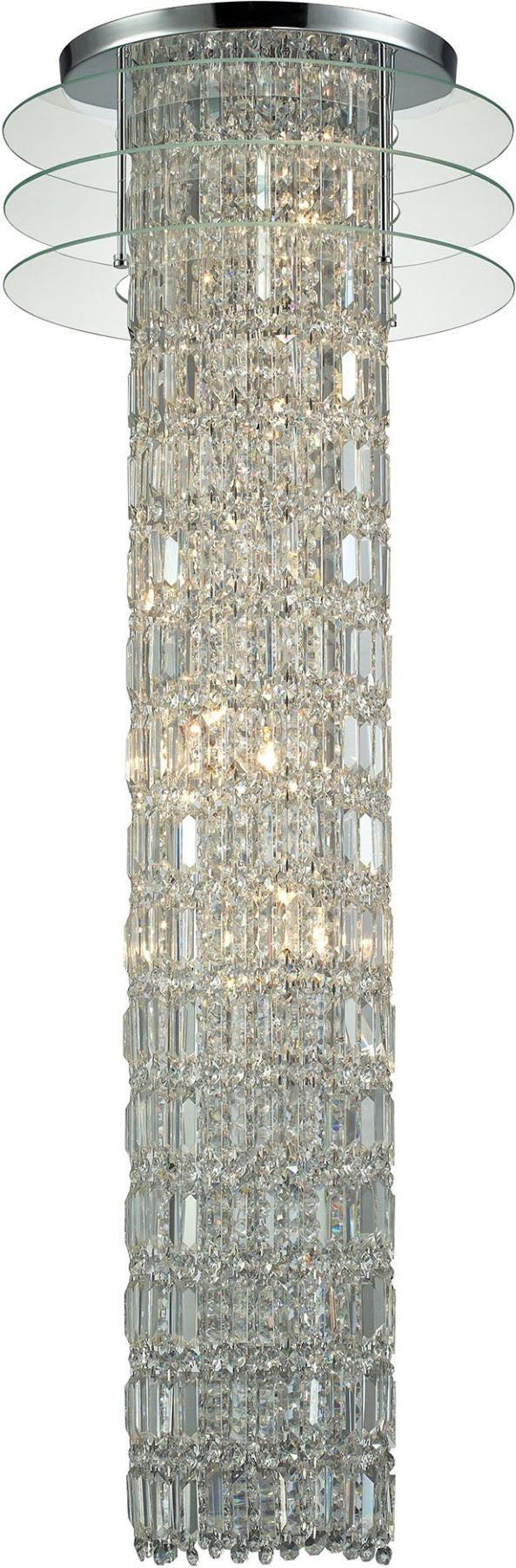 Zoey 6 Light Chandelier In Polished Chrome and Clear Crystal