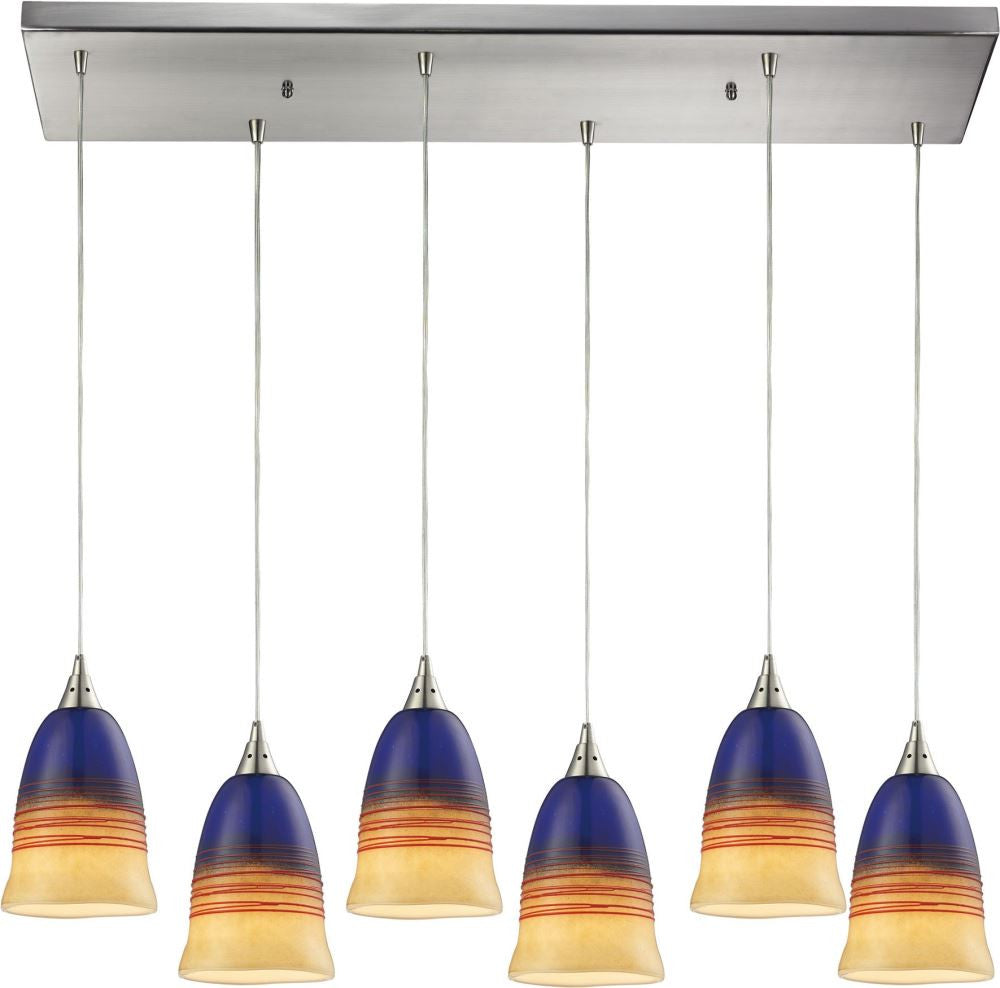 Canyon 6 Light Pendant In Satin Nickel
