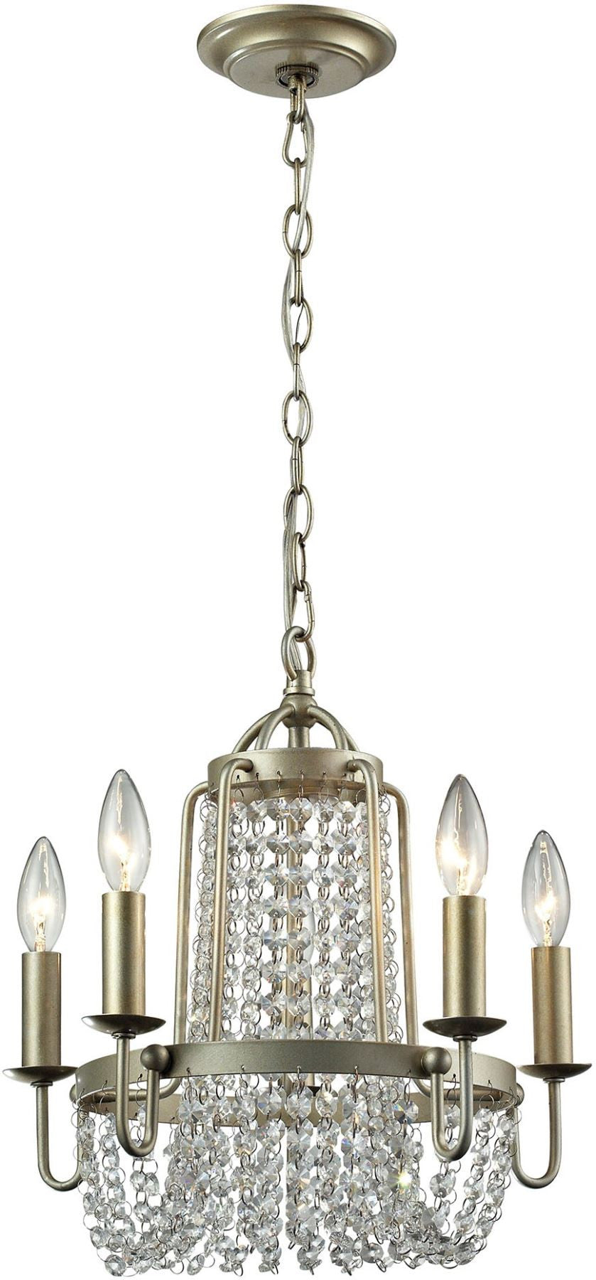 Chandette 5 Light Chandelier In Aged Silver