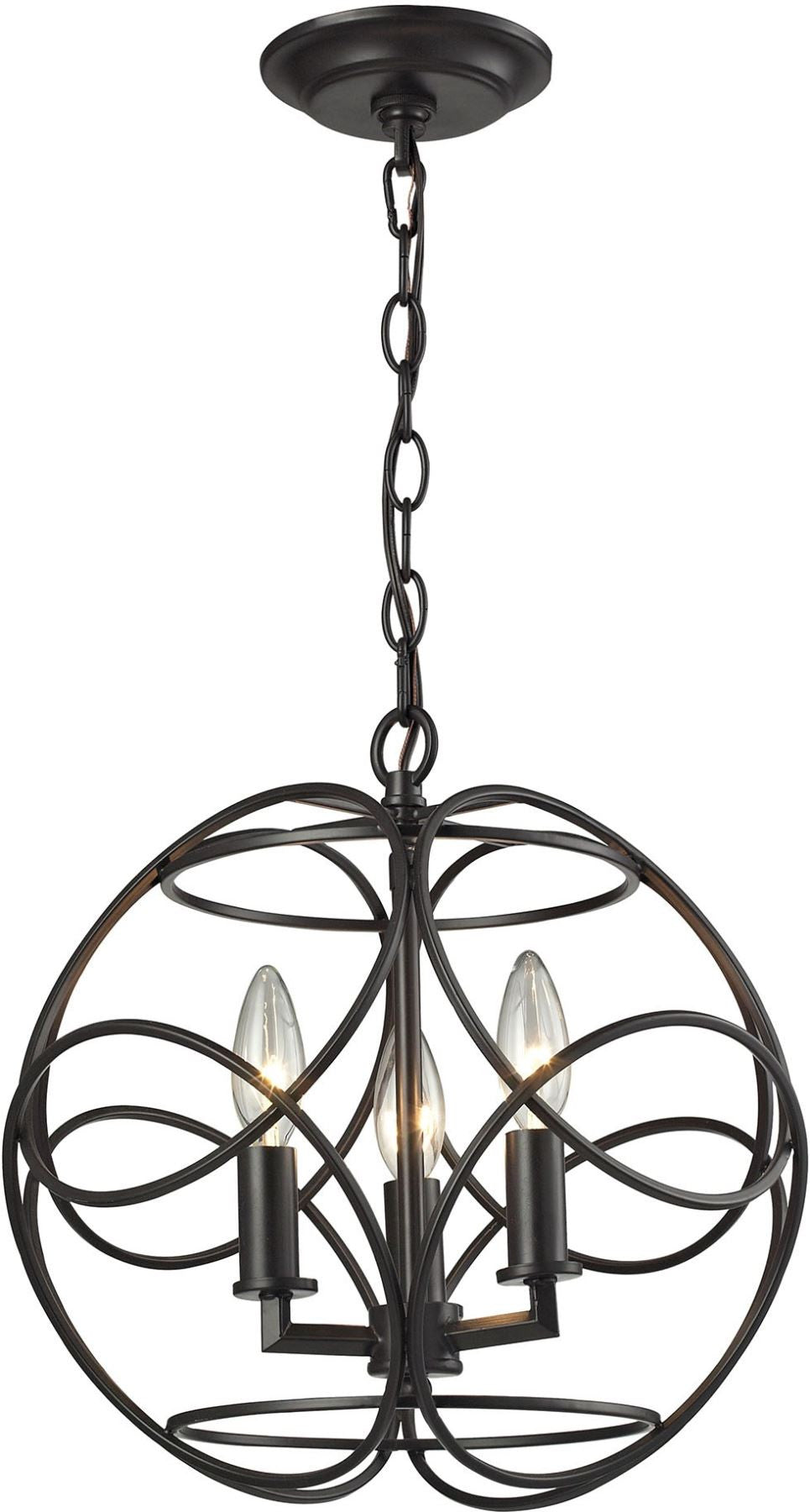 Chandette 3 Light Pendant In Oil Rubbed Bronze