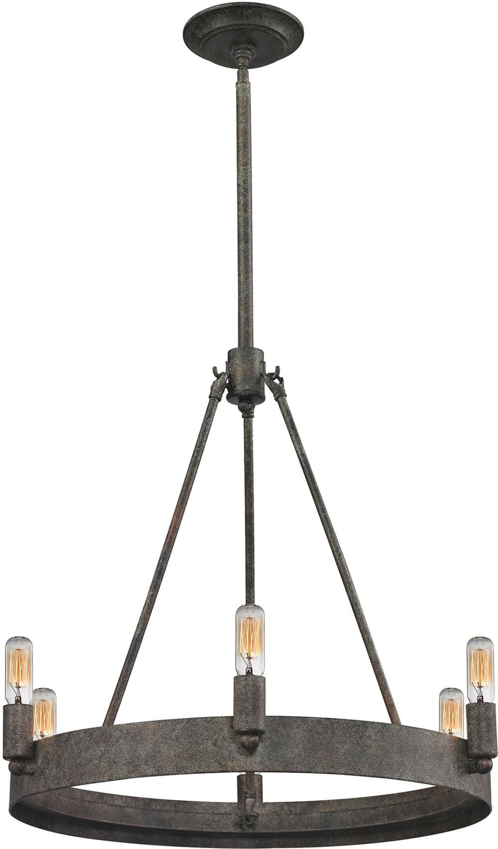 Lewisburg 6 Light Chandelier In Malted Rust
