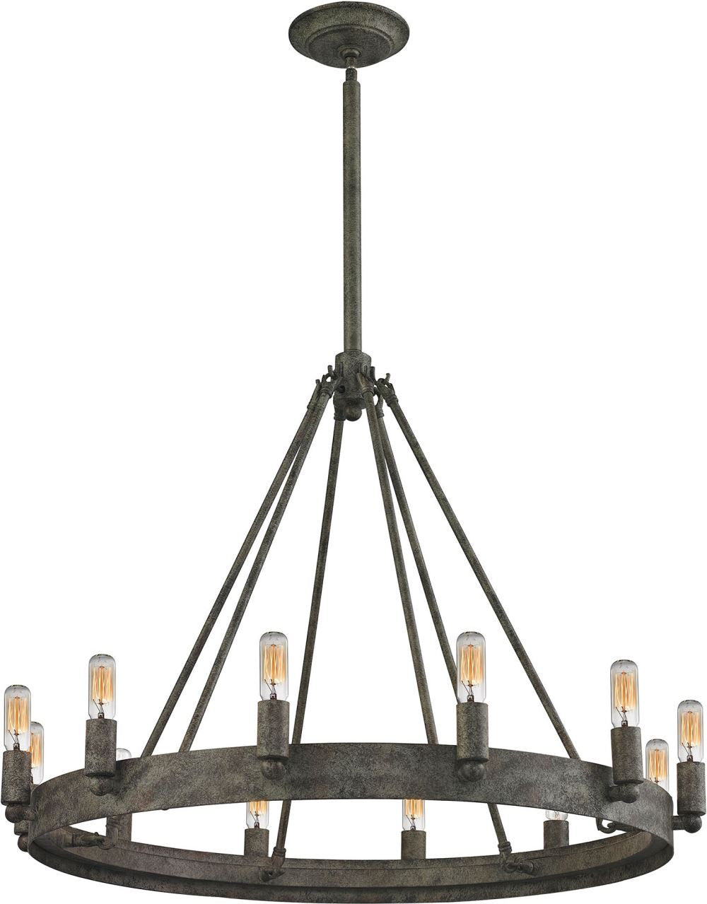 Lewisburg 12 Light Chandelier In Malted Rust