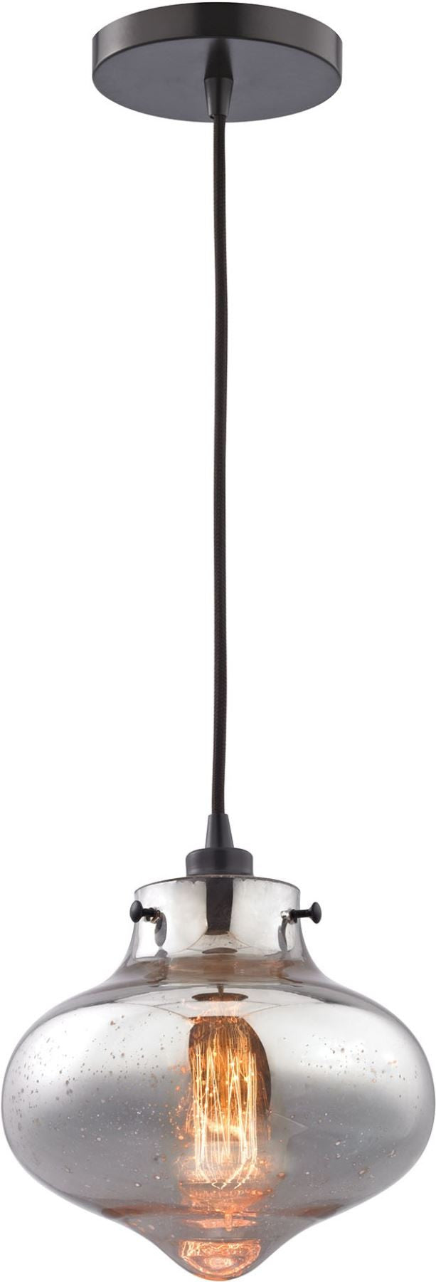 Kelsey 1 Light Pendant In Oil Rubbed Bronze and Mercury Glass