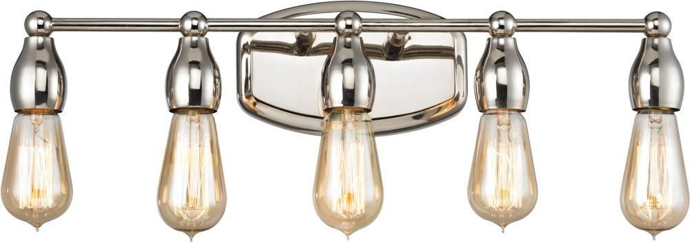 Vernon 5 Light Vanity In Polished Nickel