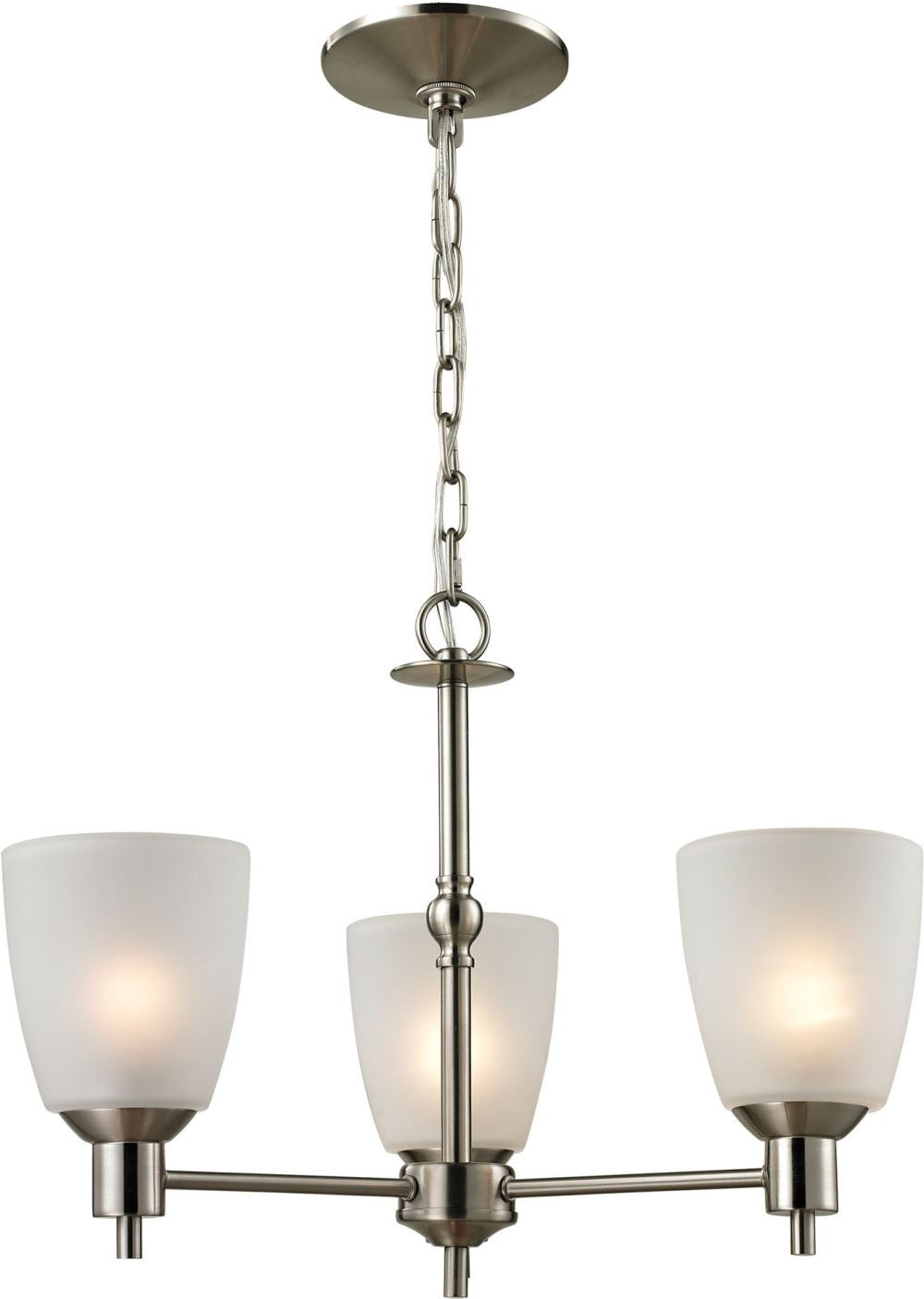 Jackson 3 Light Chandelier In Brushed Nickel