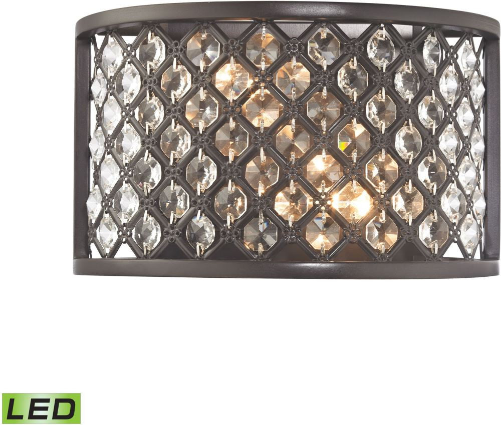 Genevieve 2 Light Led Wall Sconce In Oil Rubbed Bronze