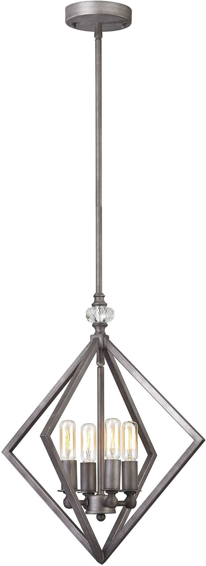 Milo 4 Light Chandelier In Weathered Zinc