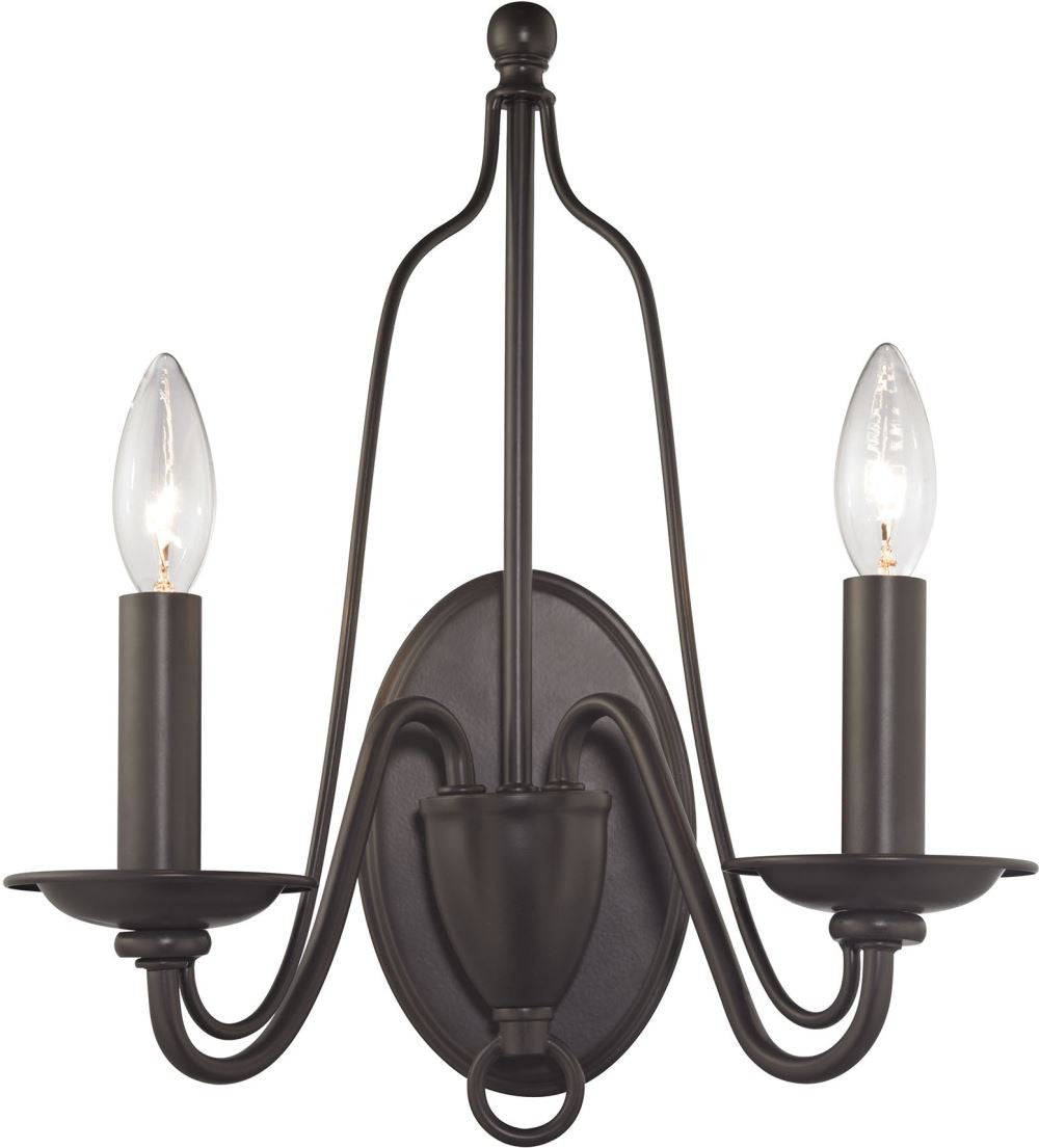 Monroe 2 Light Wall Sconce In Oil Rubbed Bronze