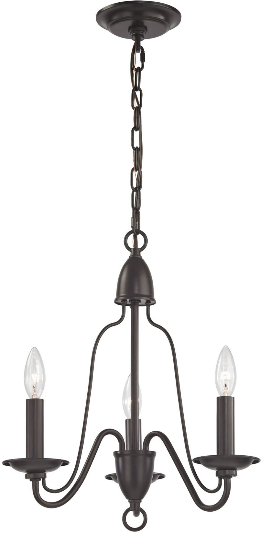 Monroe 3 Light Chandelier In Oil Rubbed Bronze