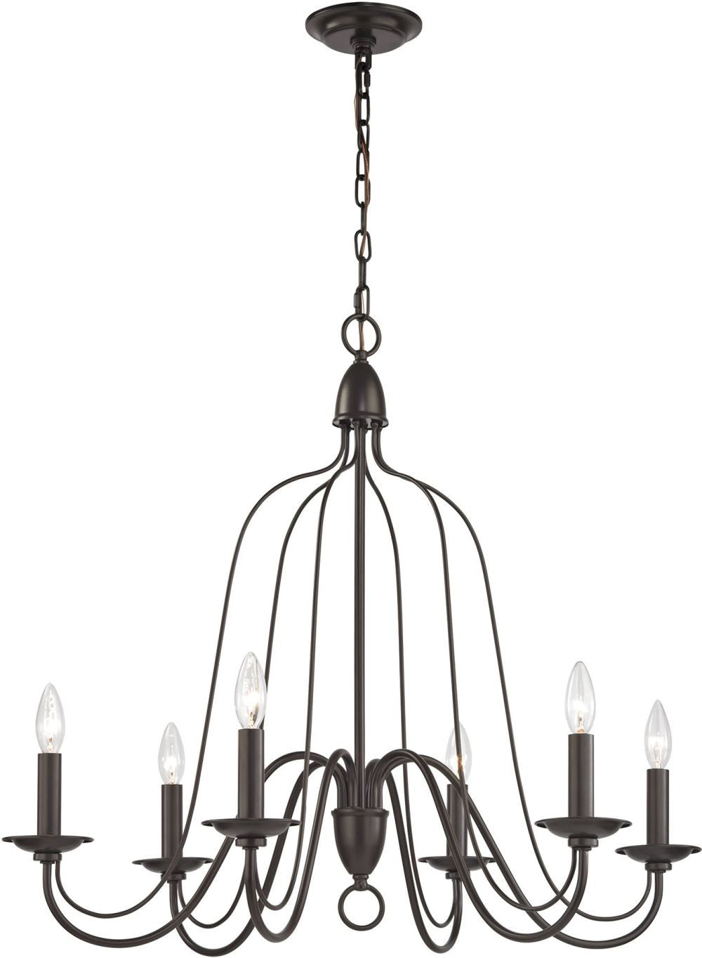 Monroe 6 Light Chandelier In Oil Rubbed Bronze