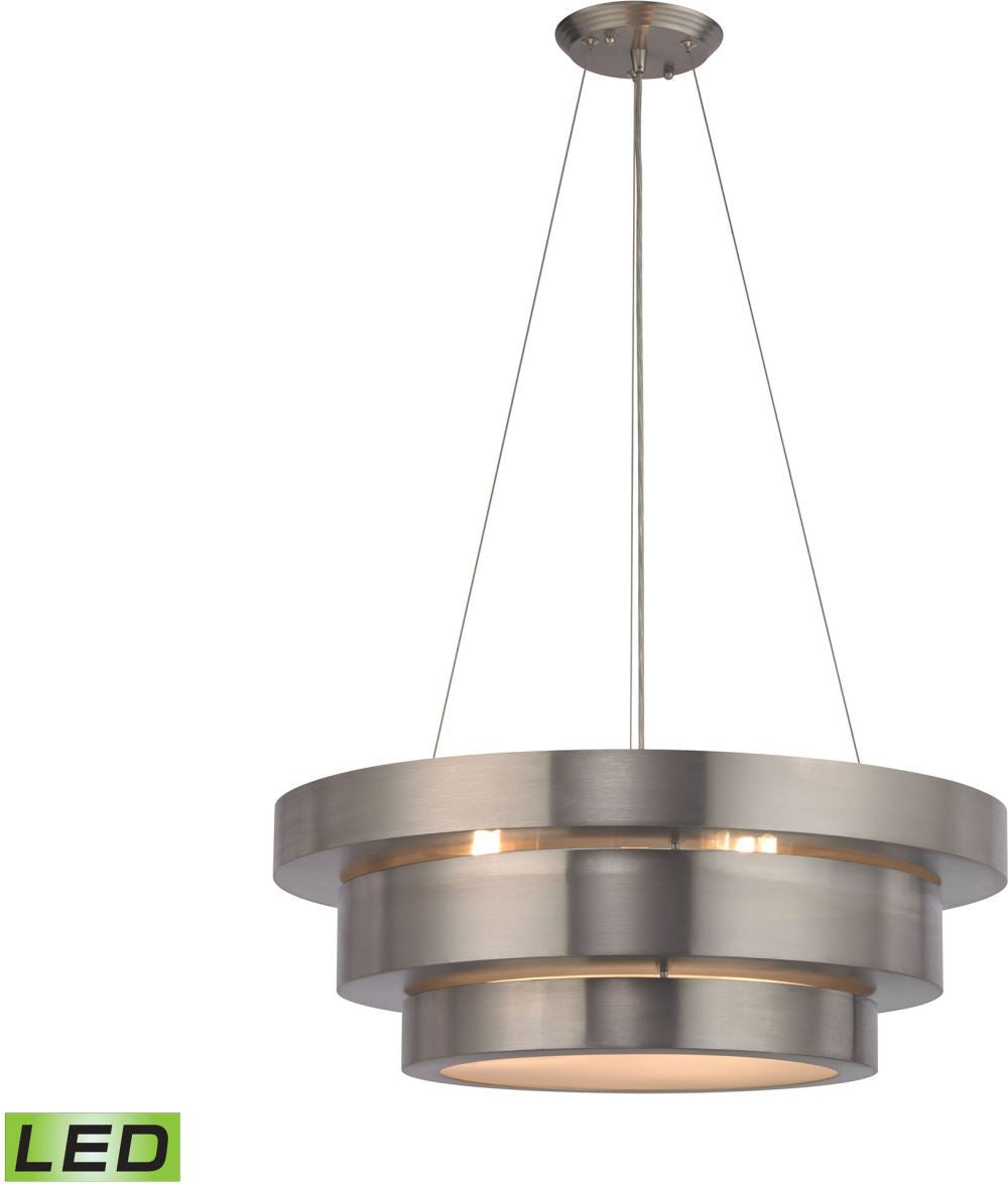 Layers 3 Light Led Chandelier In Brushed Stainless