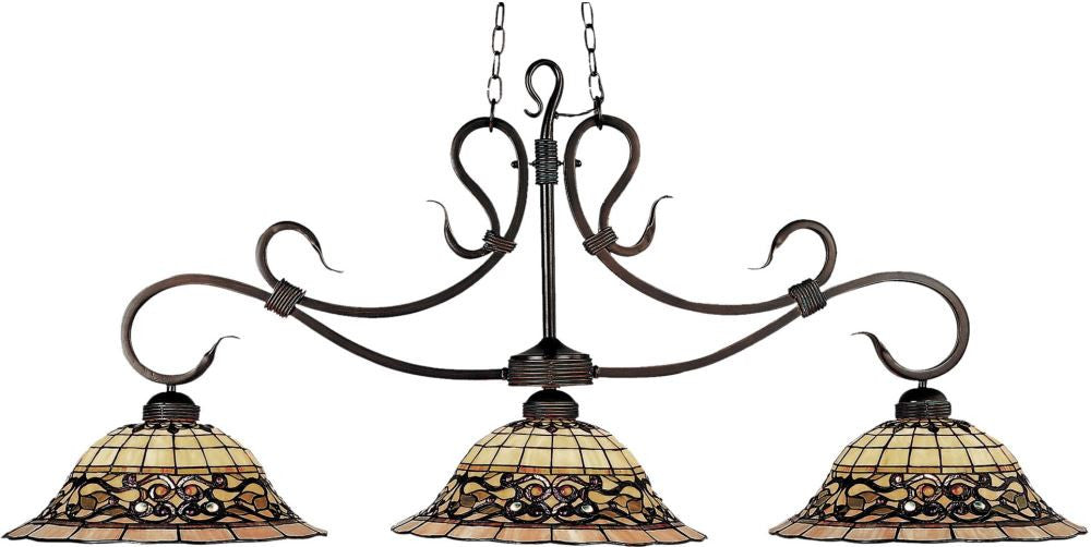 Tiffany Buckingham 3 Light Billiard In Vintage Antique