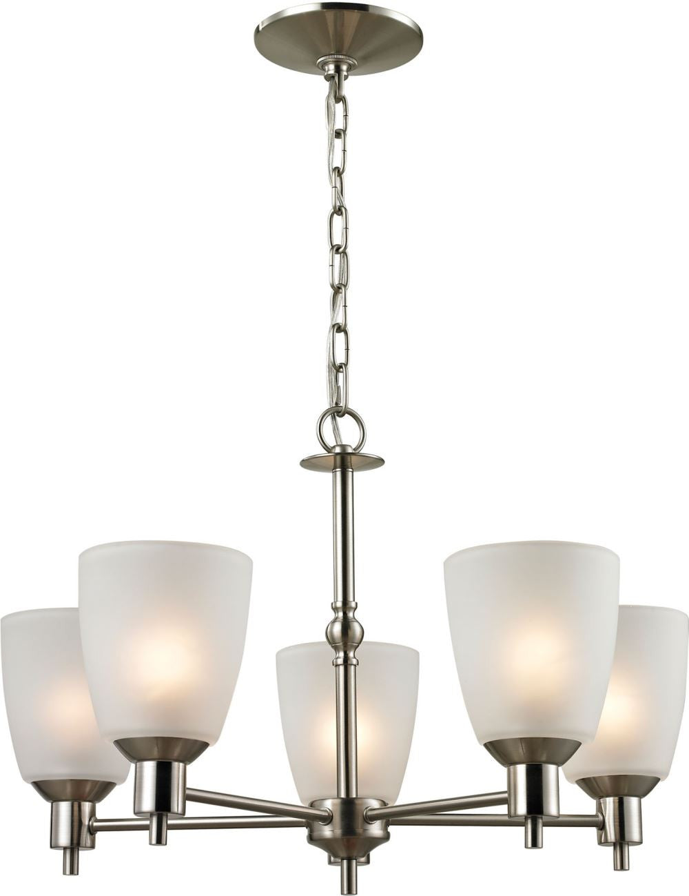 Jackson 5 Light Chandelier In Brushed Nickel