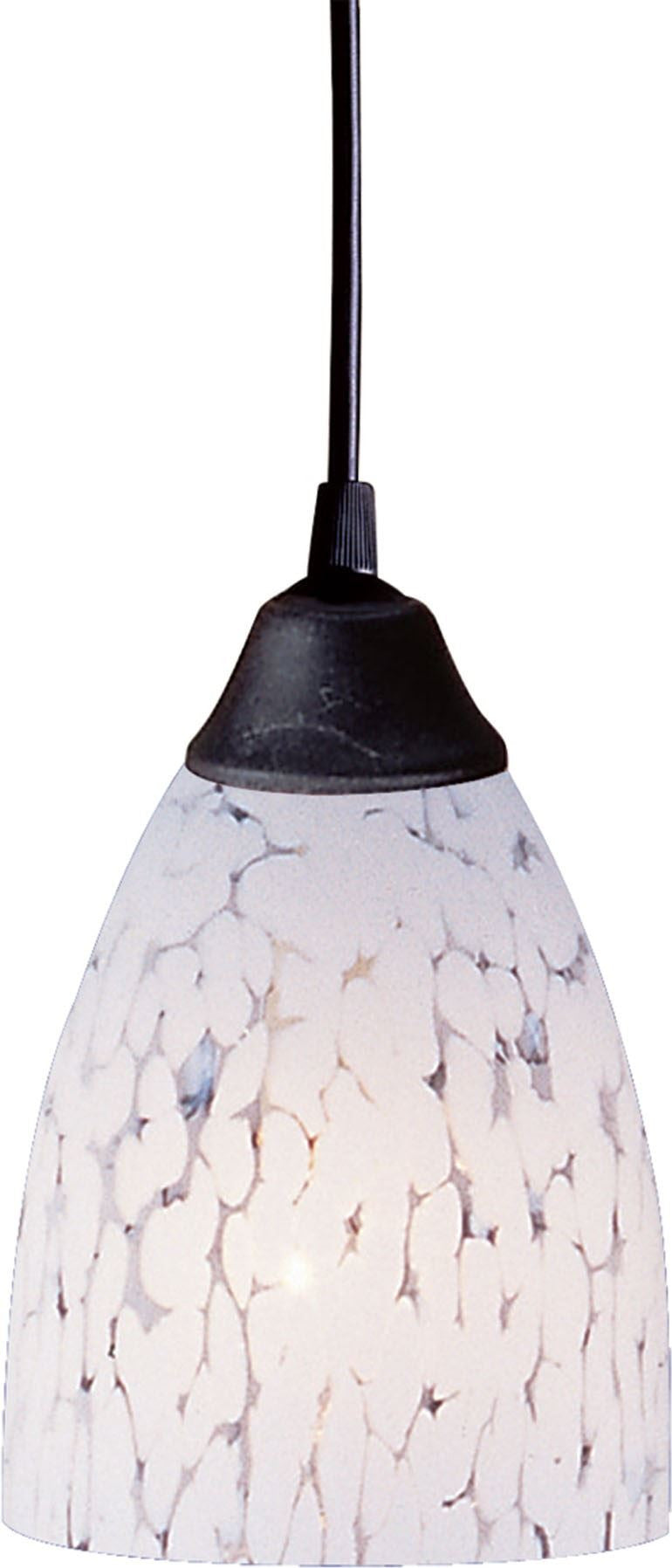 Classico 1 Light Led Pendant In Dark Rust and Snow White Glass