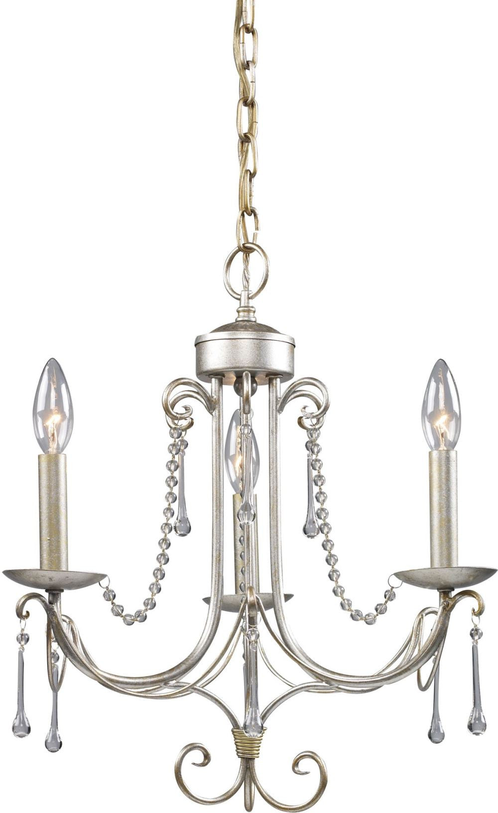Tambridge 3 Light Chandelier In Antique Silver