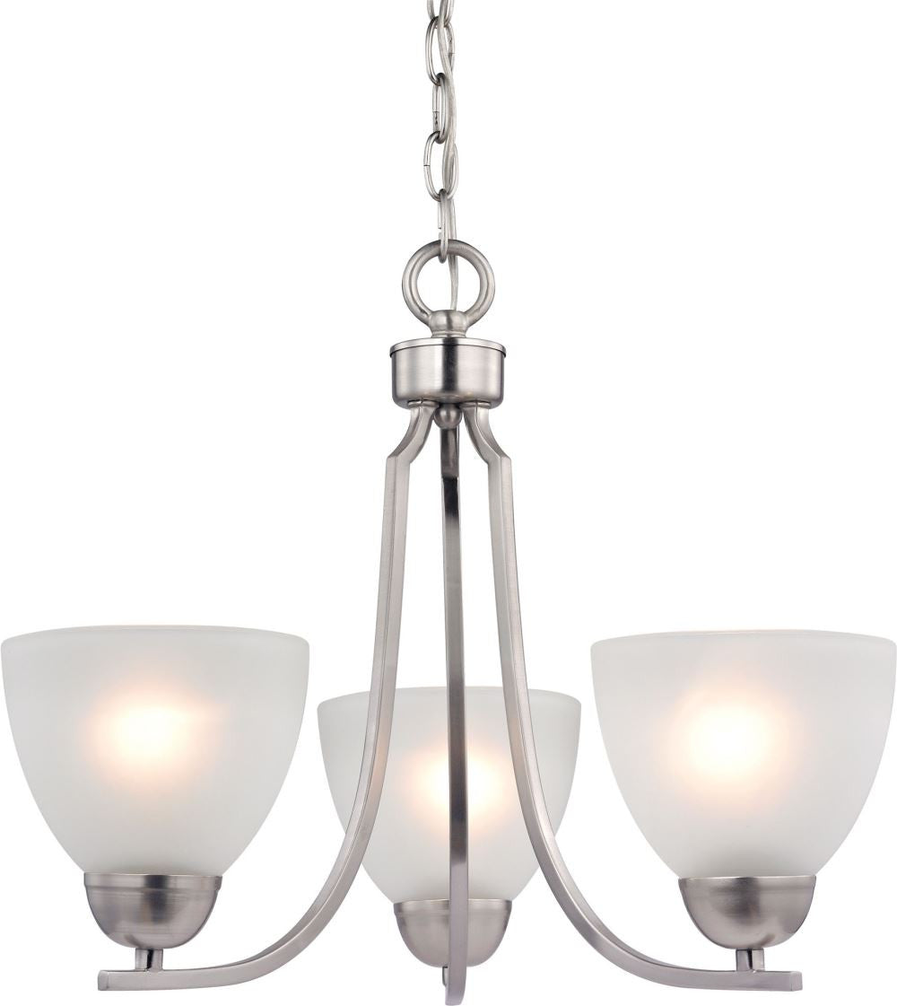 Kingston 3 Light Chandelier In Brushed Nickel