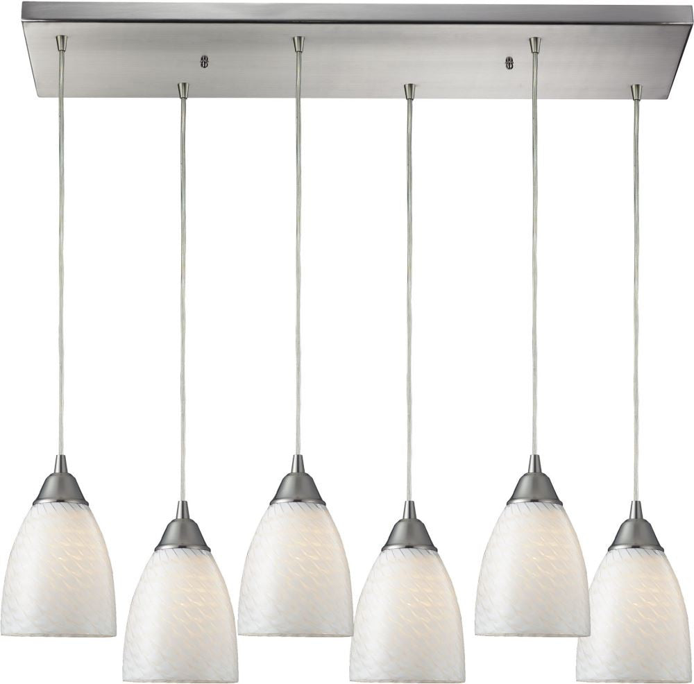 Arco Baleno 6 Light Pendant In Satin Nickel