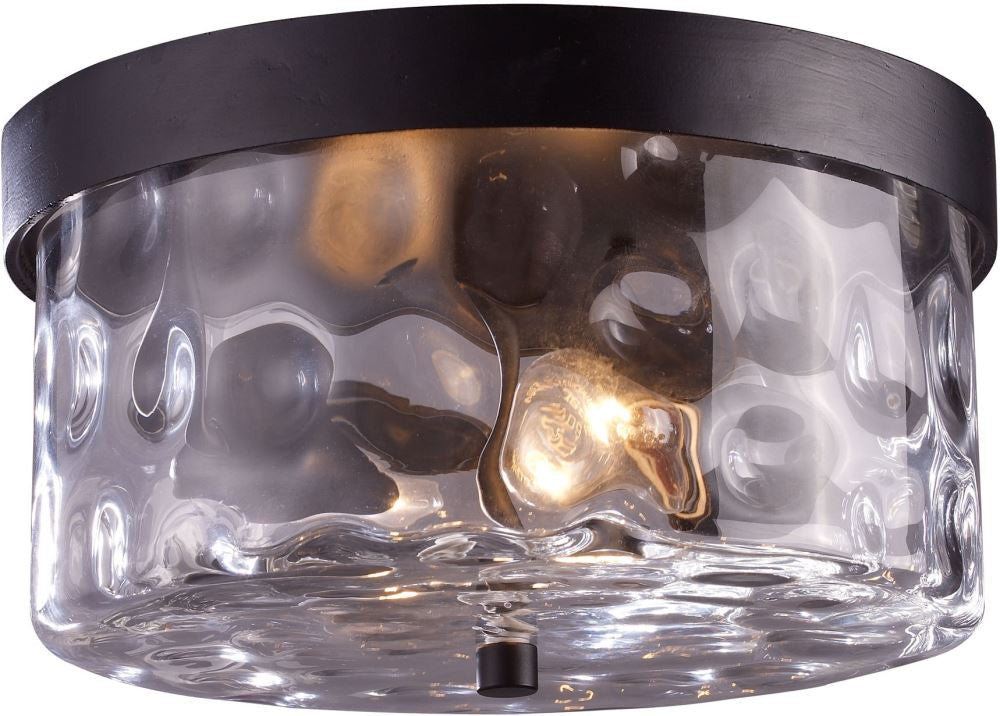 Grand Aisle 2 Light Outdoor Flushmount In Weathered Charcoal