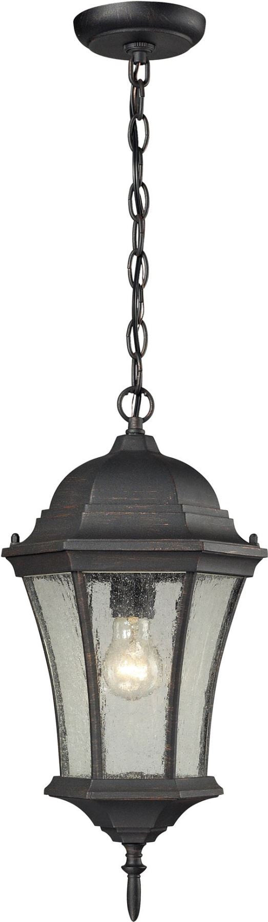 Wellington Park 1 Light Outdoor Pendent In Weathered Charcoal