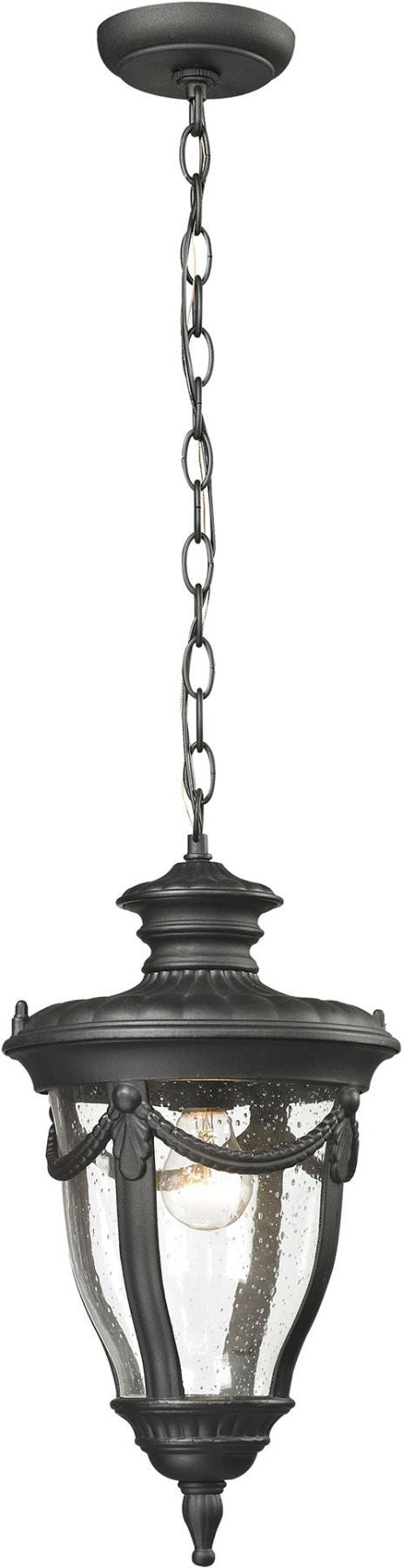 Anise 1 Light Outdoor Pendant In Textured Matte Black