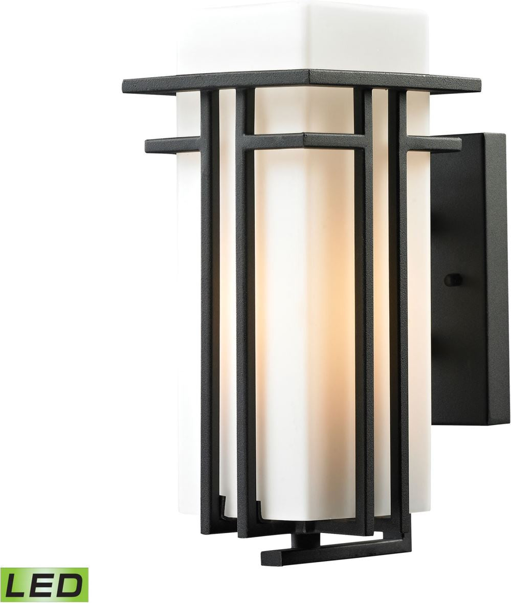 Croftwell 1 Light Outdoor Led Sconce In Textured Matte Black