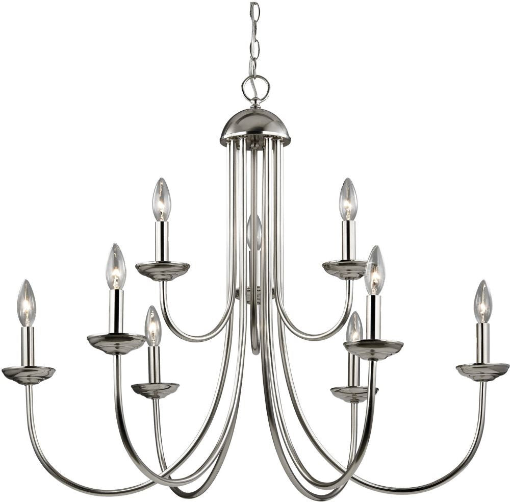 Williamsport 9 Light Chandelier In Brushed Nickel