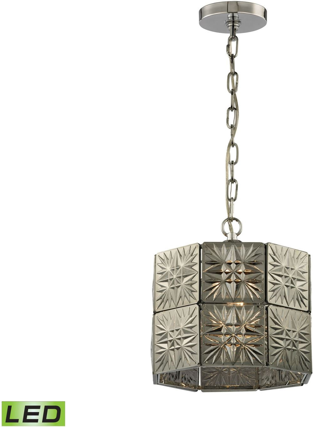 Glass Tile 1 Light Led Pendant In Polished Chrome