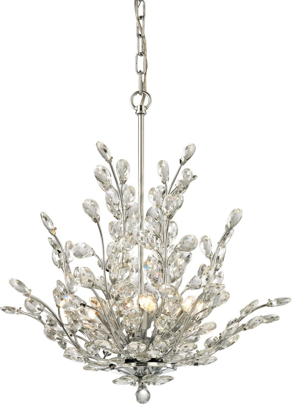 Crystique 6 Light Chandelier In Polished Chrome