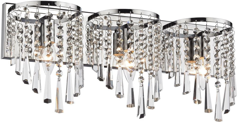 Jariah 3 Light Vanity In Polished Chrome