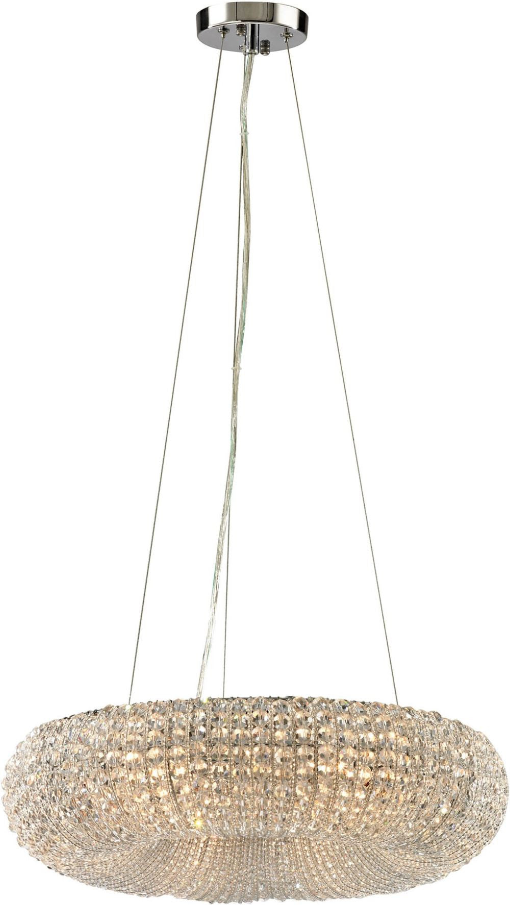 Crystal Ring 6 Light Chandelier In Polished Chrome