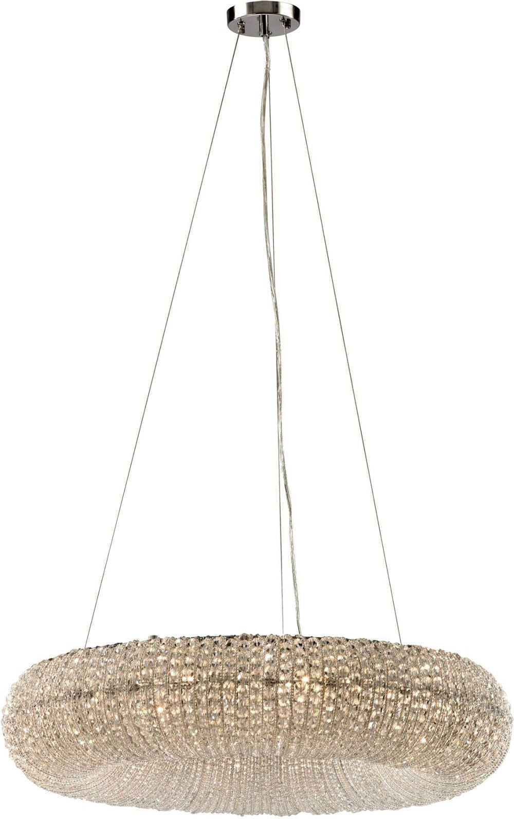 Crystal Ring 10 Light Chandelier In Polished Chrome