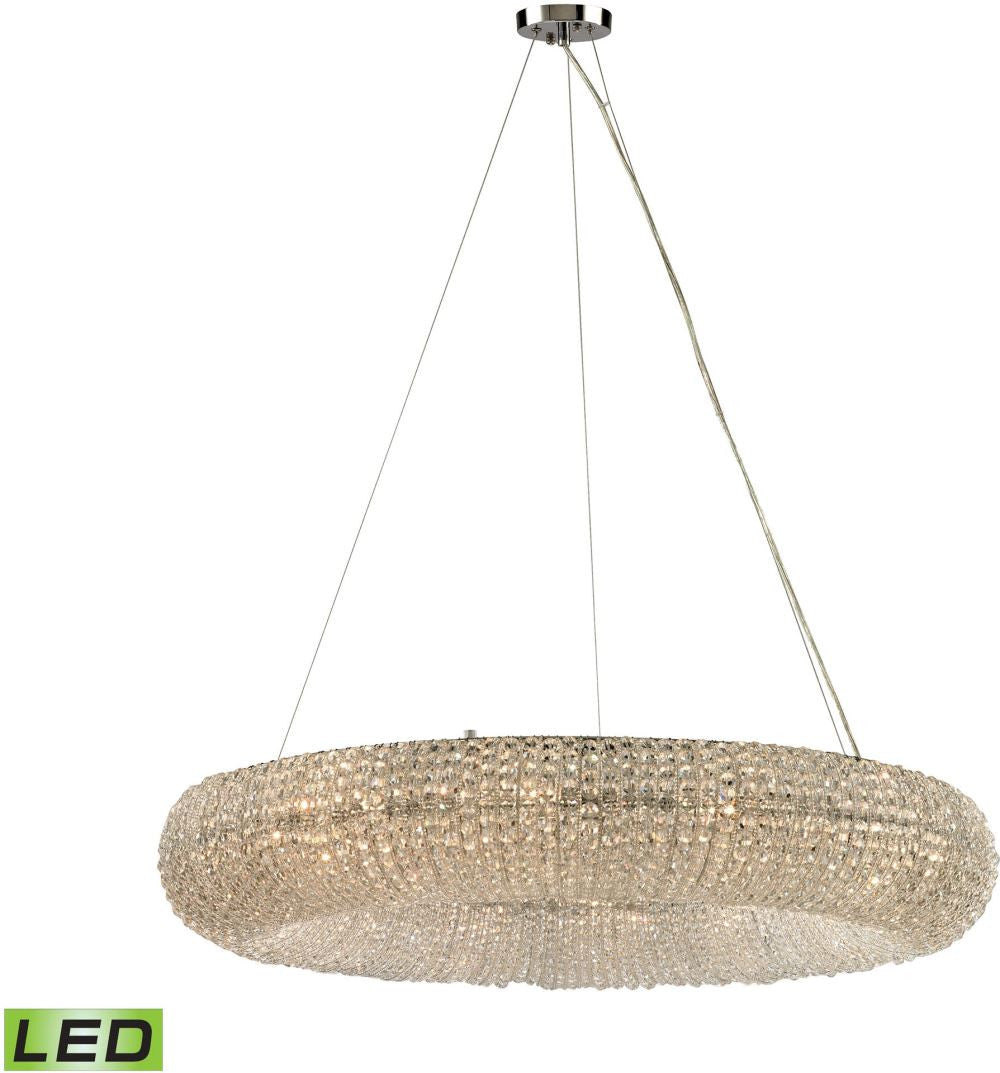 Crystal Ring 12 Light Led Chandelier In Polished Chrome