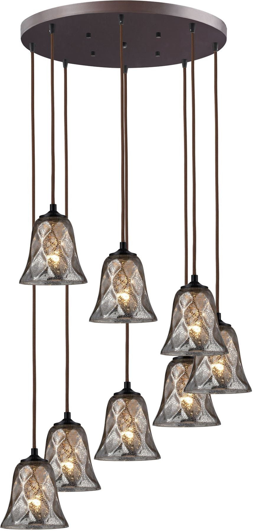 Darien 8 Light Pendant In Oiled Bronze