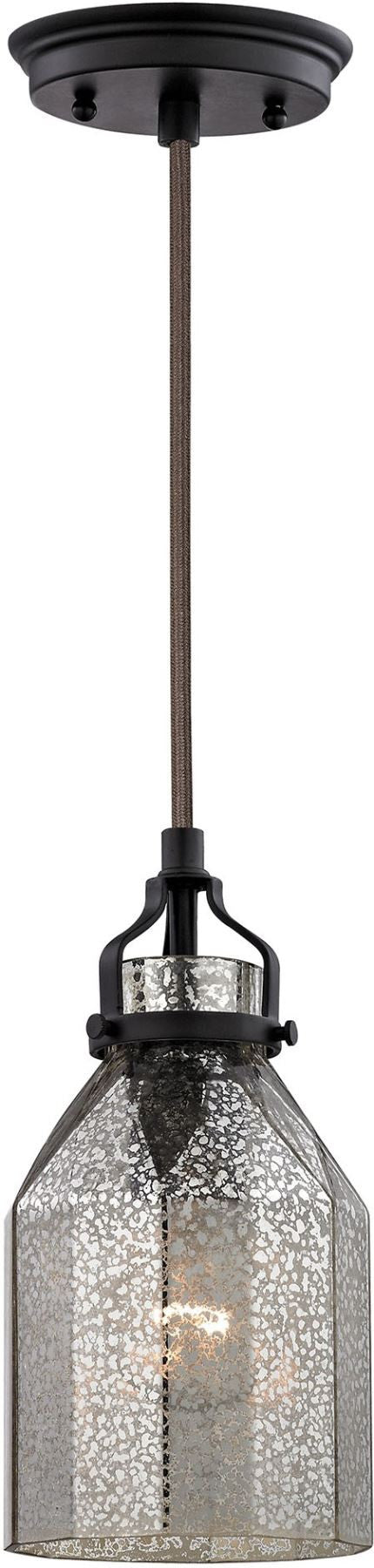 Danica 1 Light Pendant In Oil Rubbed Bronze and Mercury Glass