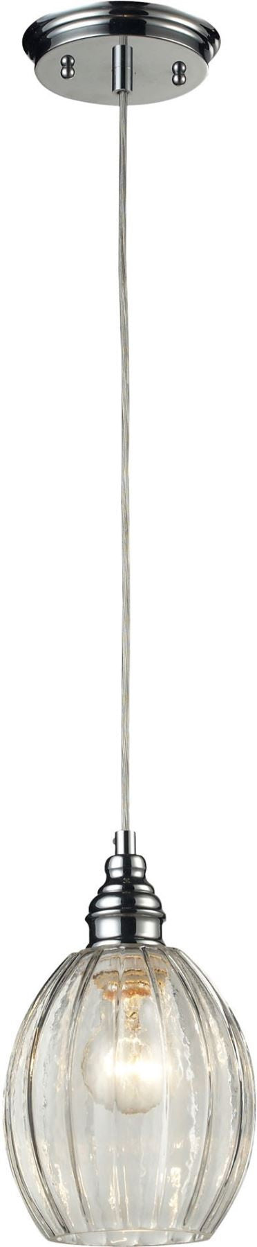 Danica 1 Light Pendant In Polished Chrome and Clear Glass
