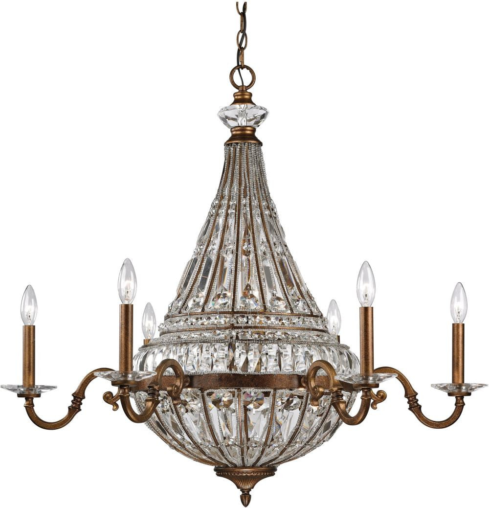 Empire 14 Light Chandelier In Mocha and Clear Crystal