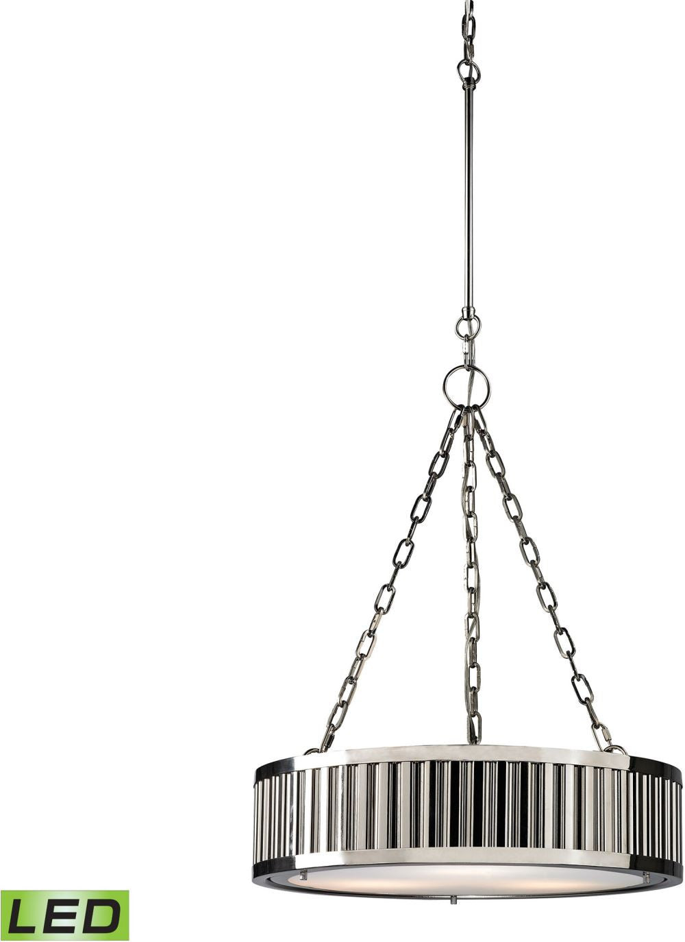 Linden Manor 3 Light Led Pendant In Polished Nickel