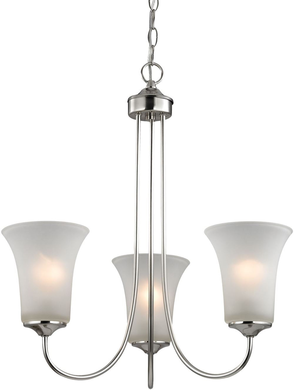 Charleston 3 Light Chandelier In Brushed Nickel