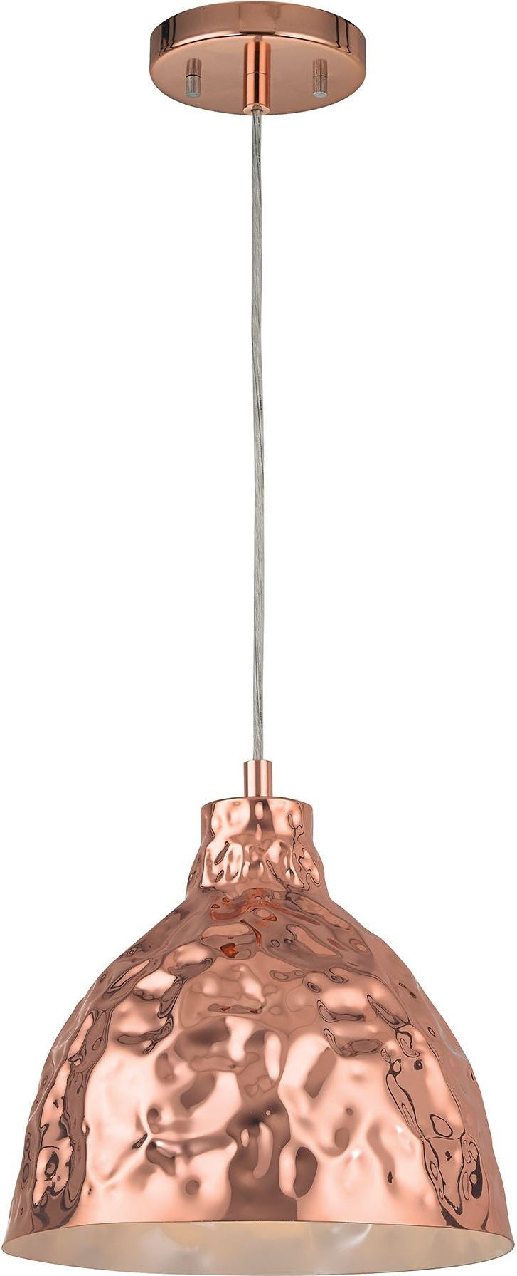 Hammersmith 1 Light Pendant In Hammered Polished Copper