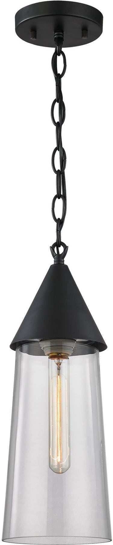 Bergen 1 Light Pendant In Oil Rubbed Bronze and Clear Glass