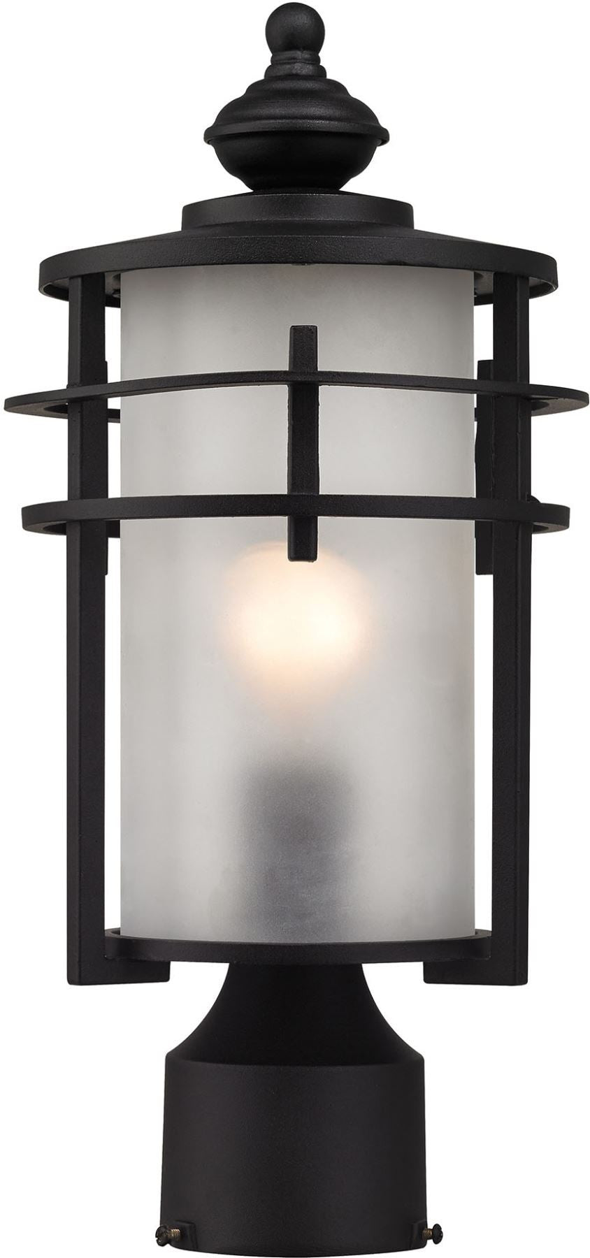 Meadowview 1 Light Outdoor Post Lantern In Matte Black