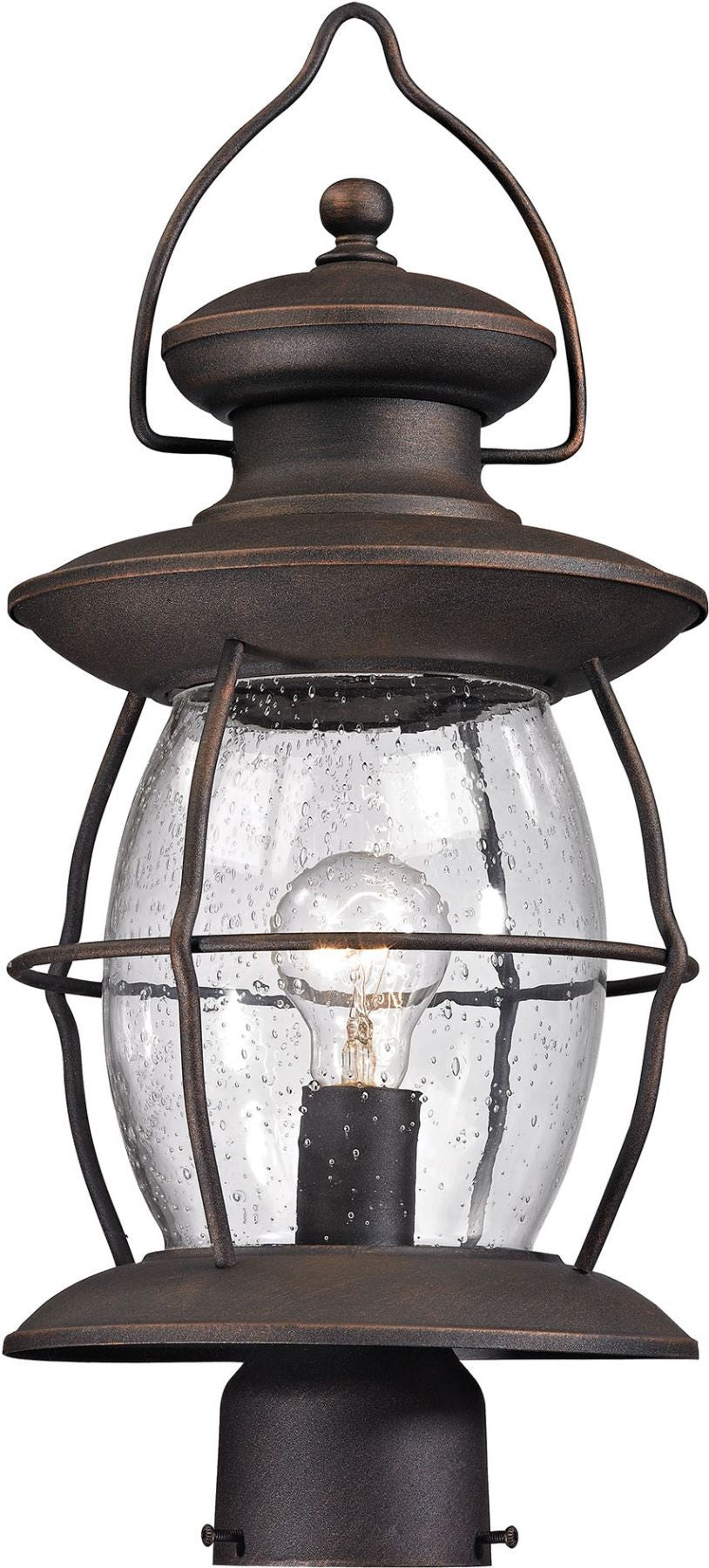 Village Lantern 1 Light Outdoor Post Light In Weathered Charcoal