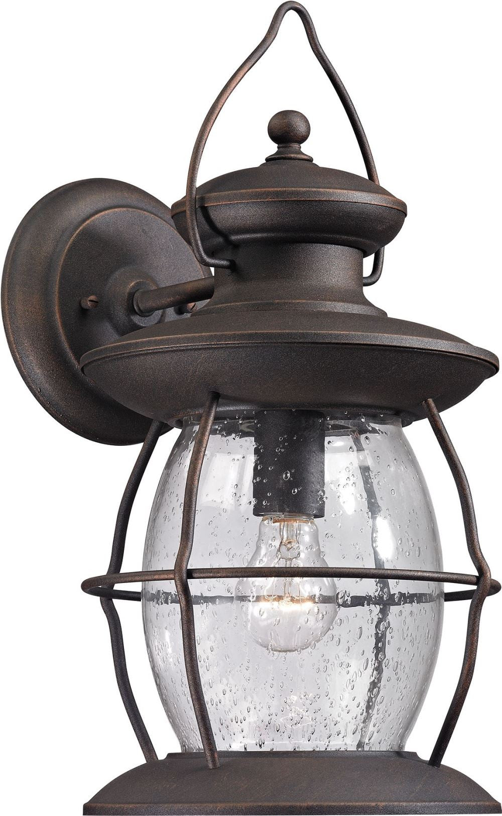 Village Lantern 1 Light Outdoor Sconce In Weathered Charcoal