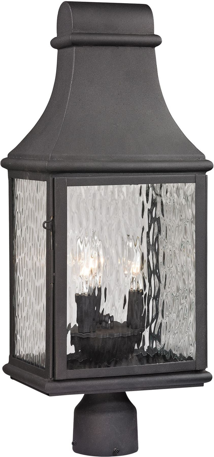 Forged Jefferson 3 Light Outdoor Post Lamp In Charcoal