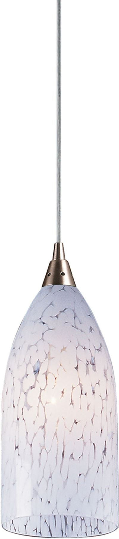 Verona 1 Light Led Pendant In Satin Nickel and Snow White Glass