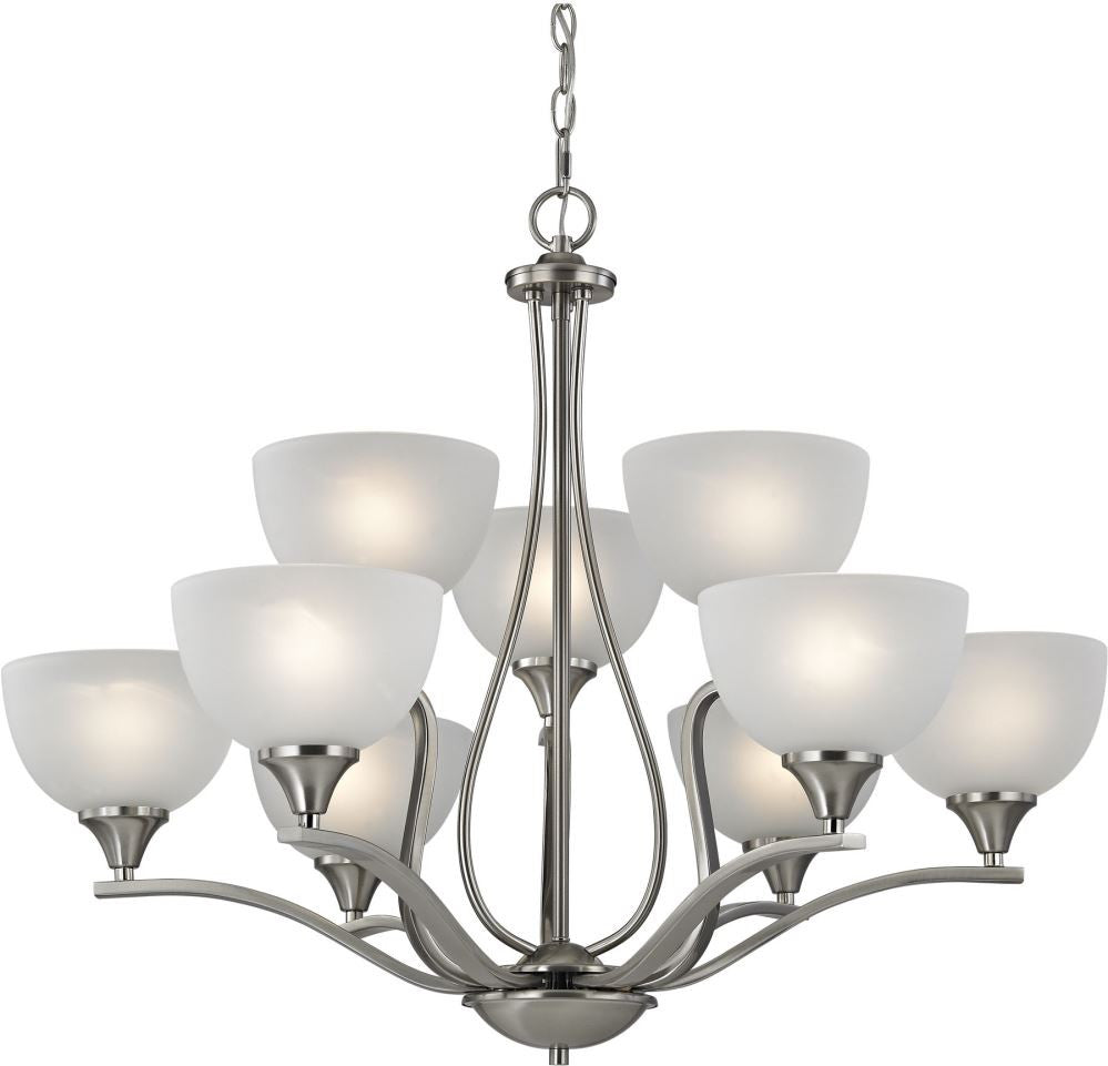 Bristol Lane 9 Light Chandelier In Brushed Nickel