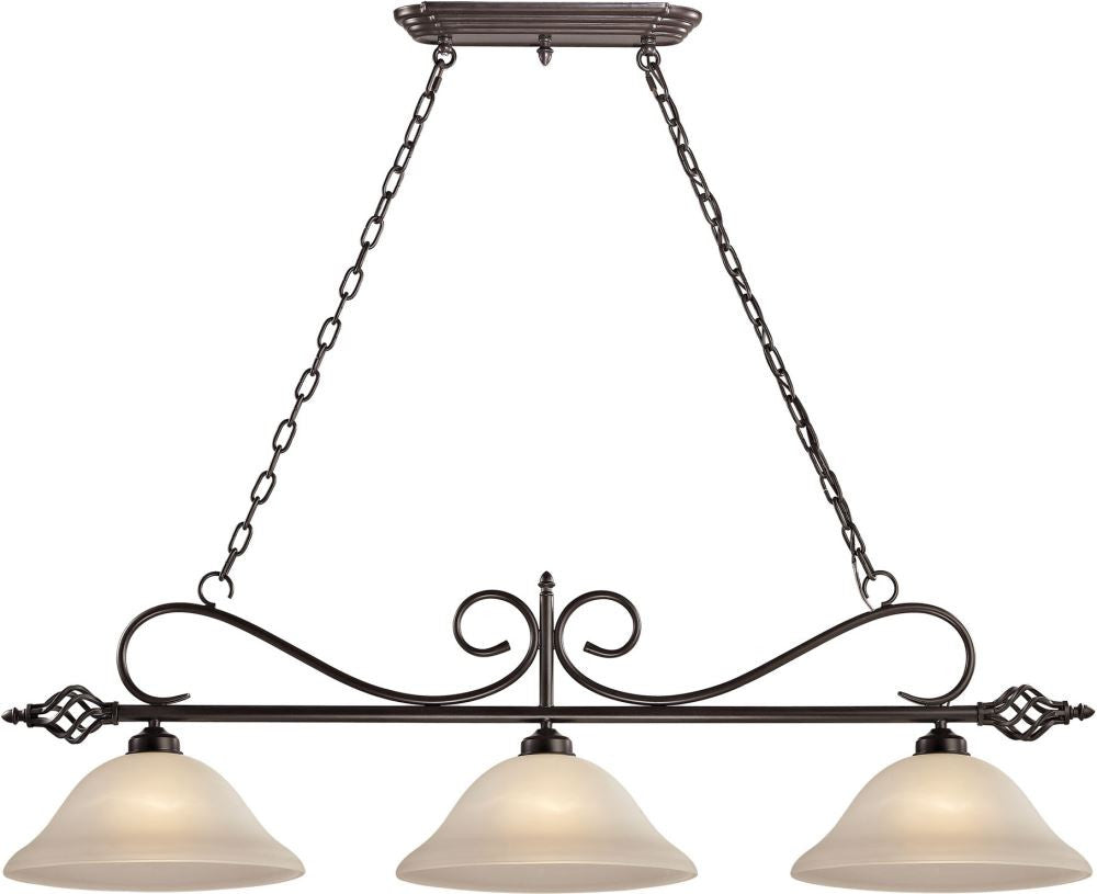 Santa Fe 3 Light Pendant In Oil Rubbed Bronze