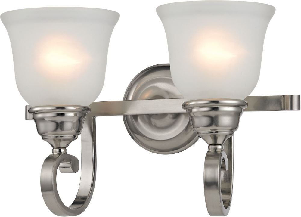 Hamilton 2 Light Bath Bar In Brushed Nickel
