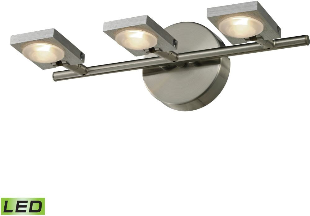 Reilly 3 Light Vanity In Brushed Nickel and Brushed Aluminum