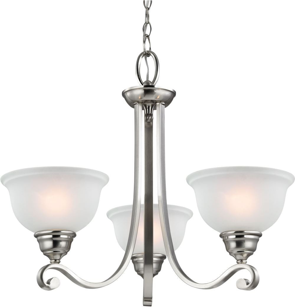 Hamilton 3 Light Chandelier In Brushed Nickel